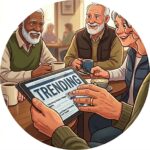 Image of retirees reading popular stories from our website.